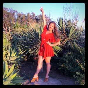 Free People Romper - Lindsay Mini Terra Cotts